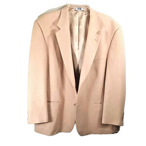 Joseph Feiss Blazer 100% Camel Hair Sports Coat Two Button Beige Men's Size 46R
